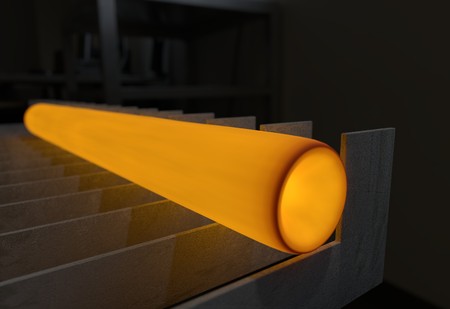 Hot metal after rolling getting cold 3d illustrationの写真素材