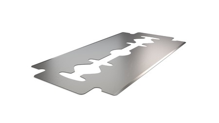 Razor blade angle vew 3d illustration