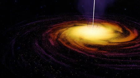 Spiral galaxy in deep space 3d renderの写真素材