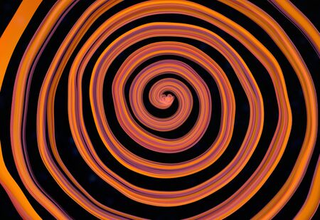 Spiral orange energy flow 3d illustrationの写真素材