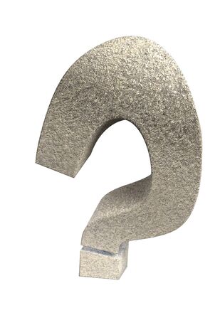 Looking cartoon question mark from concrete, 3d illustrationの写真素材