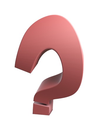 Looking cartoon question mark, 3d illustrationの写真素材