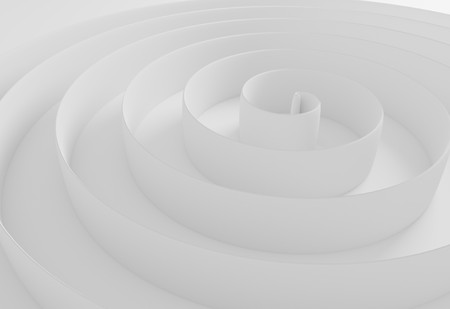 white abstract spiral border background 3d illustrationの写真素材