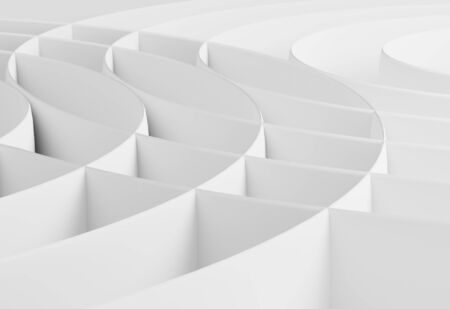 Abstract white curved border lines background with wavy intersecting lines 3d renderの写真素材