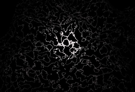 abstract neuron cell with nerve links and connection illustration Isolated on a black 3d renderの写真素材