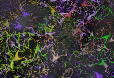 Vivid abstract colorful splash strokes lines 3d illustrationの写真素材