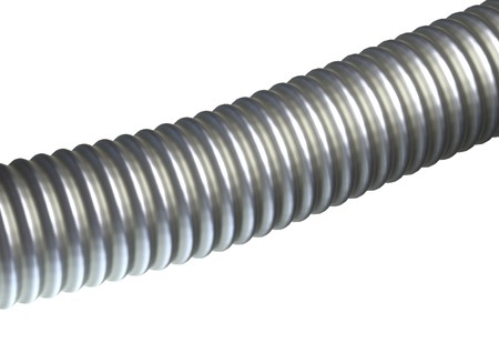 metal ribbed hose isolated on white background 3d illustrationの写真素材