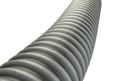 metal ribbed hose isolated on white background 3d renderの写真素材