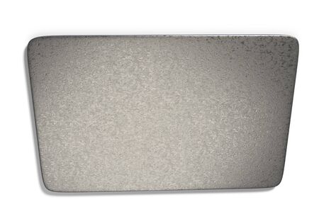 empty metal sign plate isolated on white, 3d illustrationの写真素材