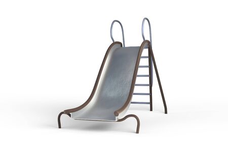 metal slide playground for children 3d illustrationの写真素材
