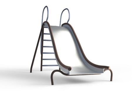 metal slide playground for children 3d illustrationの写真素材