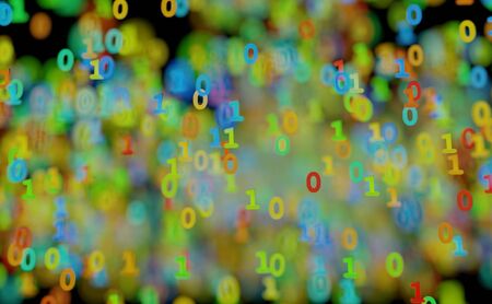 binary cloud data color numbers 3d illustrationの写真素材