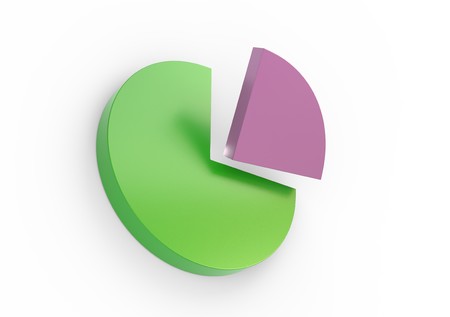 Color chart with quarter section 3d renderの写真素材