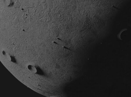 Asteroid or small plant. Craters and bumps. 3d illustration