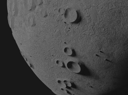 Asteroid or small plant. Craters and bumps. 3d illustration