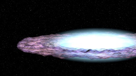 Sombrero galaxy in deep space 3d illustrationの写真素材