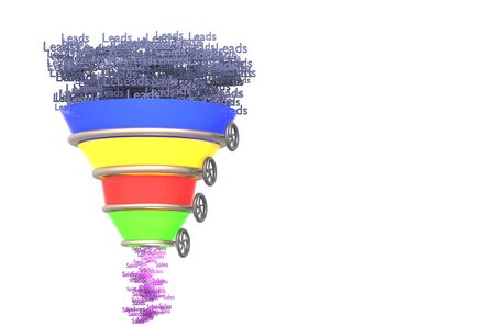 Business infographics with stages of a Sales Funnel 3d illustrationの写真素材