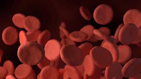 3d illustration red blood cells in vein