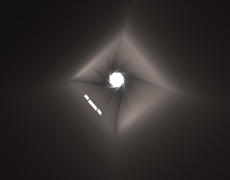 Window light in dark tunnel 3d renderの写真素材