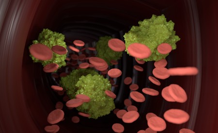 Virus in arteria blood flow 3d renderの写真素材