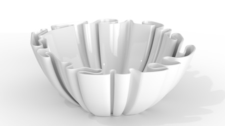 Designer ceramic bowls 3d illustration isolatedの写真素材