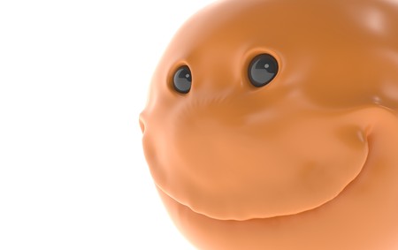 Big smile emoticon. 3D illustration.の写真素材