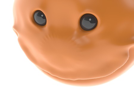 Big smile emoticon. 3D illustration.の写真素材