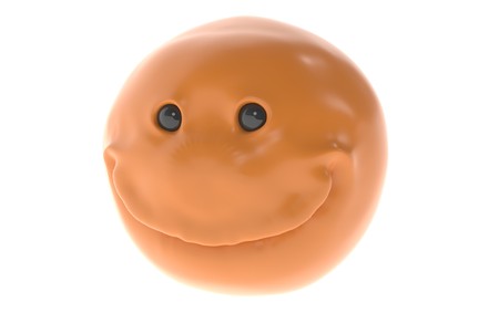 Big smile emoticon. 3D illustration.の写真素材