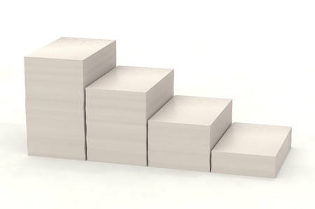 Paper stack 3d illustration. Paperwork. Office routine.の写真素材