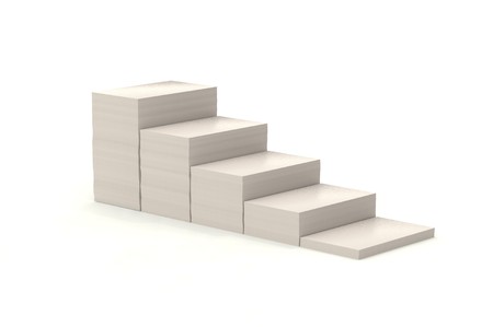 seven paper stack 3d illustration. Paperwork. Office routine.の写真素材
