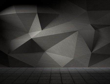 White abstract triangle facet lowpoly surface 3d illustrationの写真素材