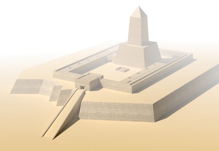 Anscient Temple of Abu Gorab Ruined Egypt 3d illustrationの写真素材