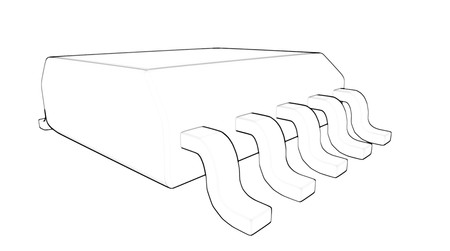 Electrionic Circuit Chip Package SSOP 3d illustration sketch outlineの写真素材