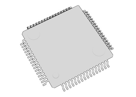 Electrionic Circuit Chip Package LQFP 3d illustration skecth outlineの写真素材