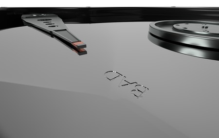 Damaged a hard disk drive HDD, magnetic surface with BAD sector 3d illustration