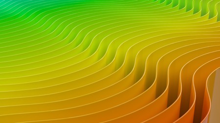 rainbow geometric curved colorful prism light 3d illustrationの写真素材