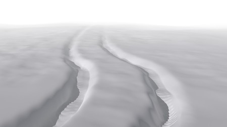Snow landscape car jeep trail 3d illustration