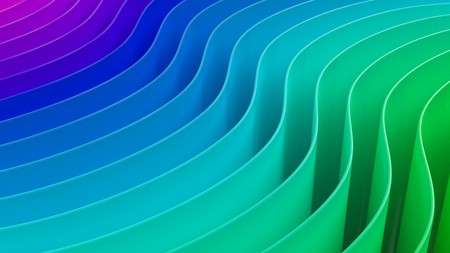 rainbow geometric curved colorful prism light 3d illustrationの写真素材
