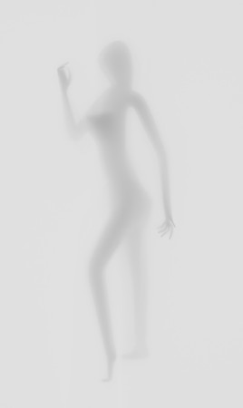 diffuse sexy woman silhouette, hands, grey, 3d illustrationの写真素材