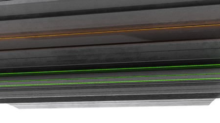 Abstract geometry black and green figure cracked lines 3d illustrationの写真素材