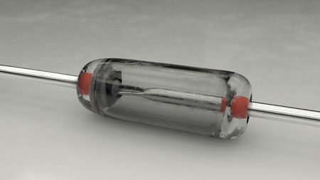 Closeup macro electronic germanium diode on a white background 3d illustrationの写真素材