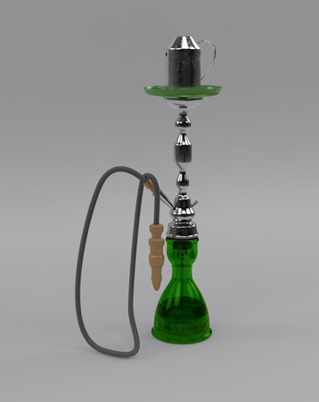 East relax shisha for smoking tobacco from glass and metall material 3d renderの写真素材