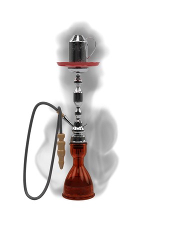 East relax shisha for smoking tobacco from glass and metall material 3d renderの写真素材