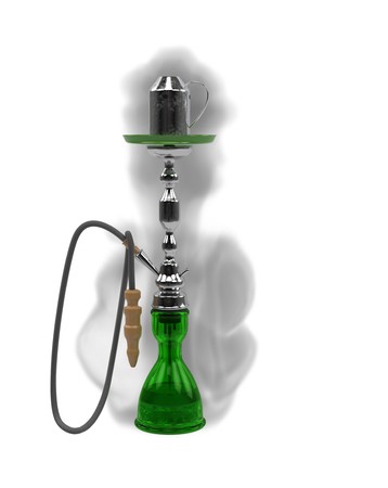 East relax shisha for smoking tobacco from glass and metall material 3d render