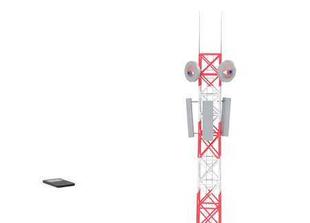 Mobile cellular network survivance phone location eye on antennas 3d renderの写真素材
