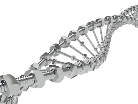 DNA Helix with gear instead molecules transmitted. Genetic modify science and medicine concept 3d illustrationの写真素材