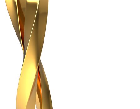 abstract background with reflection smooth wavy gold lines 3d illustrationの写真素材