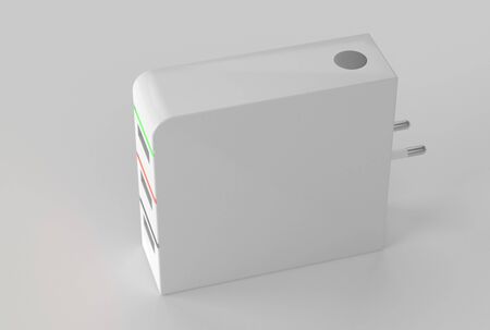 Electrical adapter to USB port on a white background 3d illustrationの写真素材