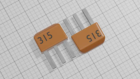 Electronic transistors of orange color 3d illustrationの写真素材