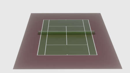 3d illustration of tennis field, cort for sportの写真素材